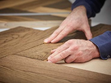 Havwoods’ herringbone style engineered timber flooring is designed for quick and easy installation 