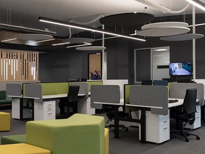 Autex Cove Slide on Acoustic Divider Office Desk Grey