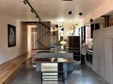 The open plan kitchen/dining space