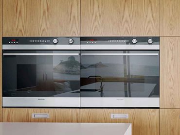 The integrated wall ovens in the Hahei House kitchen