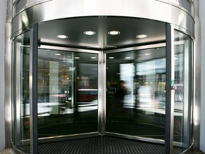 Assa Abloy RD3 Detailed Image Of Revolving Door Of Building Entrance