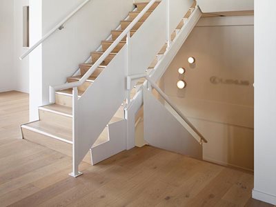 European Oak Plank Flooring on Internal Stairs