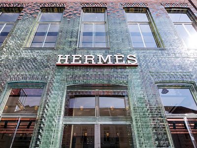 Robertson's Poesia Polished Cast Glass Bricks Hermes Facade