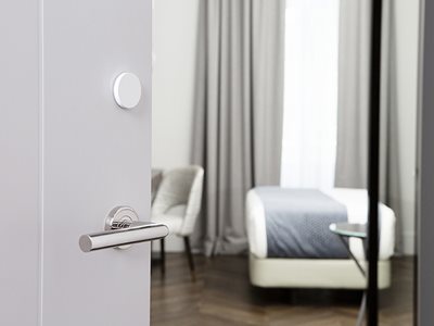 Salto Aelement Fusion White Door White Beacon Hotel Room Security