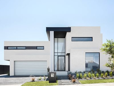 exterior residential home white bricks