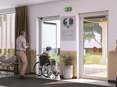 Assa Abloy Interior Entrance Of Elderly Home With Swing Door System