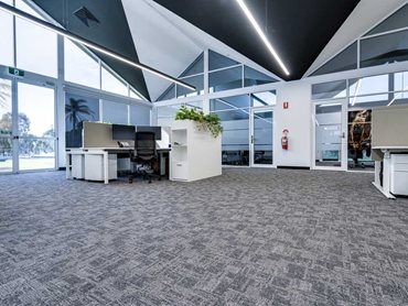 Territory by Feltex, in colour 760 District, complements a sleekly contemporary office interior