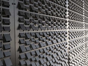 Carpark facade with 3D Strata panels provides privacy and ventilation ...