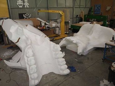 The giant polystyrene gorilla skull was made for the promotion of the movie Kong: Skull Island