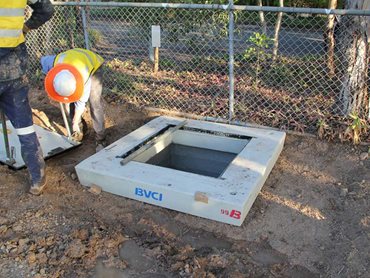 The full access pit system complete with precast concrete roof slab and cover was installed within just one day