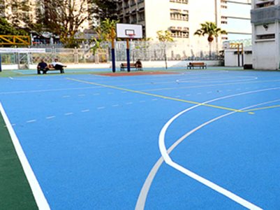 outdoor sports flooring vibrant colours