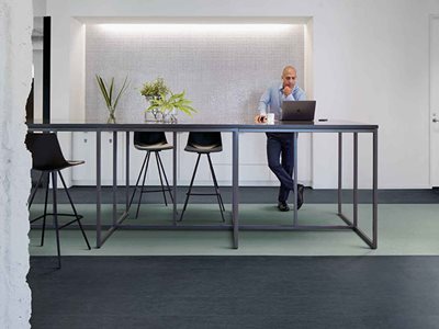 Grey Brushed Lines Office Space Flooring