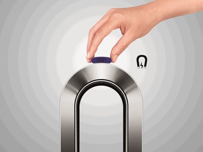 Dyson Pure range has magnetic remote control that rests on the top
