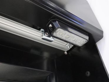 Detailed image of sliding security door hardware