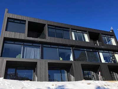 Alspec ThermAFrame® Thermally Broken 50mm Commercial Door Apartments Glass Windows Ski Resort