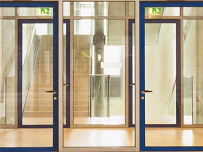 Smoke resistant windows and doors external commercial door