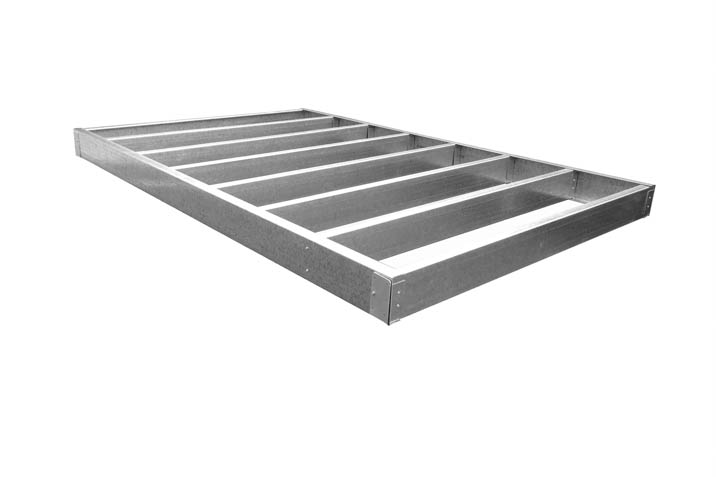 steel frame deck outdoors underneath