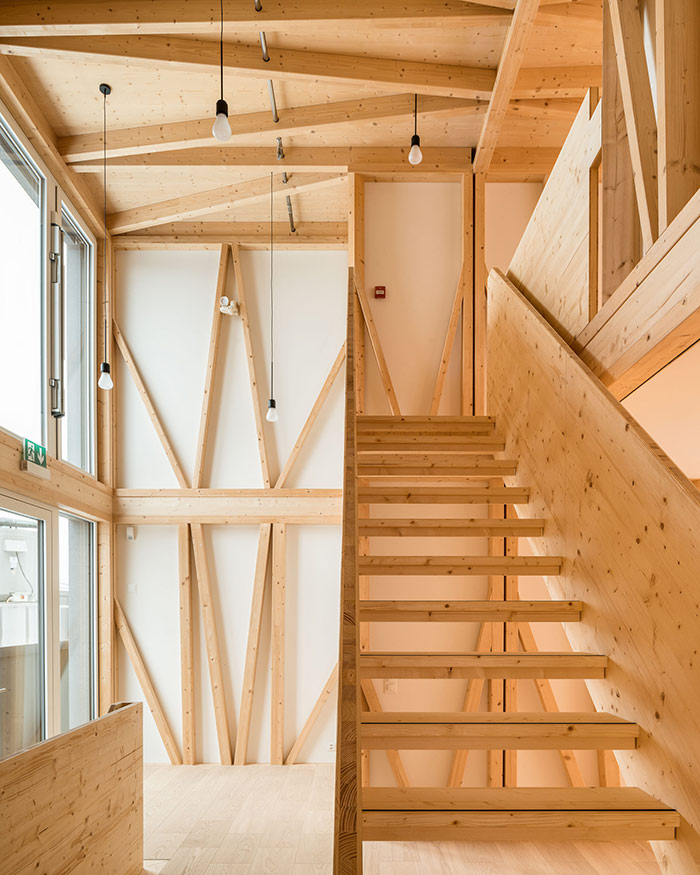 Timber interior of smart home using digital construction technologies