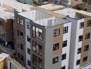 The prefabricated panels featuring Cemintel cladding offer a fast and efficient form of construction, especially for multi-storey buildings