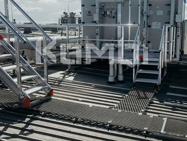 KOMBI access stairs, platforms and crossover systems provide easy access to the rooftop HVAC plant at Mars Ballarat