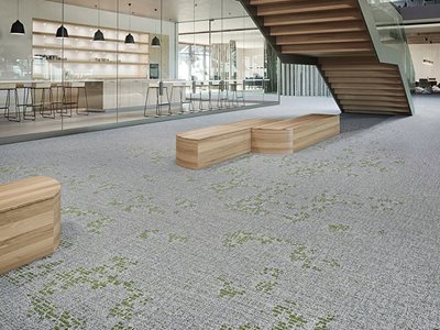 Relaxing Floor Collection Grey Green Carpet Commercial Lobby Space