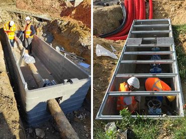 The installation of the access pit took less than two hours before VEOLIA installed the new water hydraulic equipment 