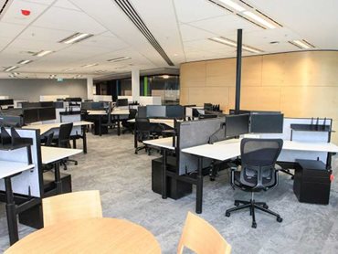 The iCare head office includes over 600 sit to stand flexible workstations from Maxton Fox’s Leader range