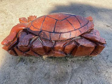 Hand carved turtle by Ngarigo Man, Justin McCulland