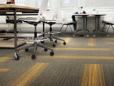 Interface Offline Collection in Sage and Canary provides designers with stylish flooring