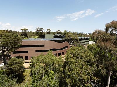 Aerial exterior shot of honecomb panel cladding