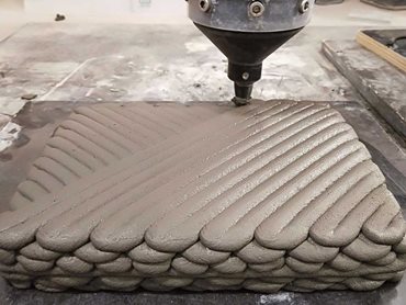 Concrete 3D printed in patterns inspired by the internal structure of lobster shells