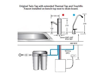 Instant boiling and chilled water from two separate taps by Whelan Industries l jpg
