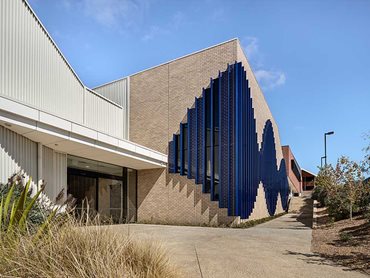 The façade was brought to life using the brick inlay system from Robertson Facade Systems