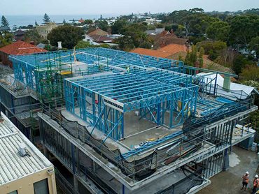 SBS’ lightweight steel framing was engineered to support the roof plan platform.