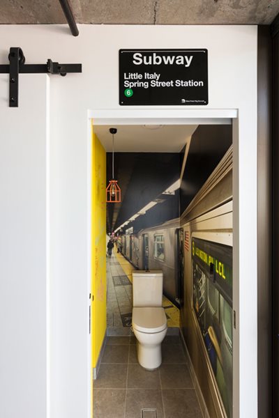 New York inspired apartment toilet