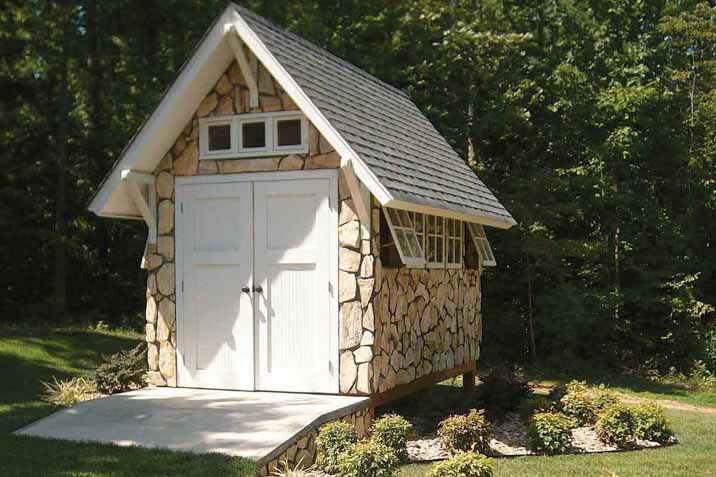 natural stone shed outdoors fairytale cottagecore