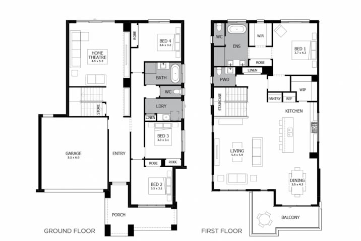 2 storey house floor plan