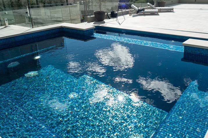 Pool tile ideas pool tiling materials glass mosaic resort