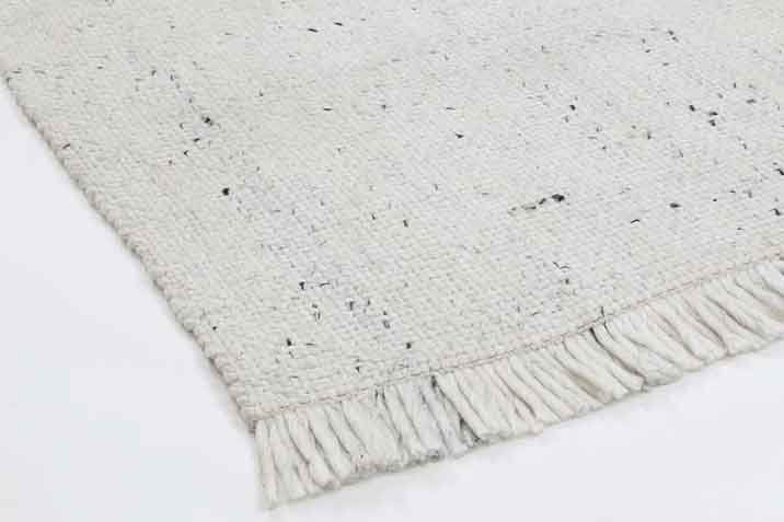 natural fibre wool rug arctic white