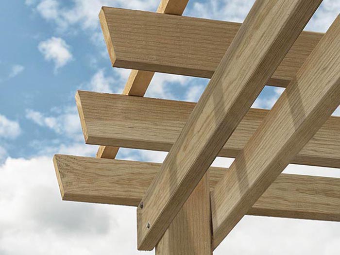 Pergola with sustainable timber framing