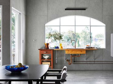 Barestone is a great backdrop to an industrial-style home