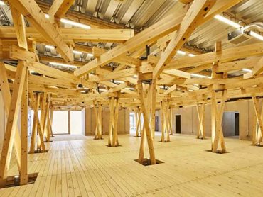 The use of timber from various regions aims to express diversity and harmony