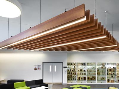 DecoBatten Commercial Office Interior with Aluminium Ceiling Battens