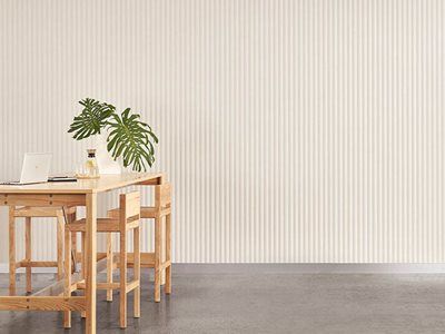 residential interior white acoustic wall panelling