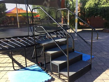 Freestanding step unit in Frame Style installed to access the trampoline at Sunshine Special School