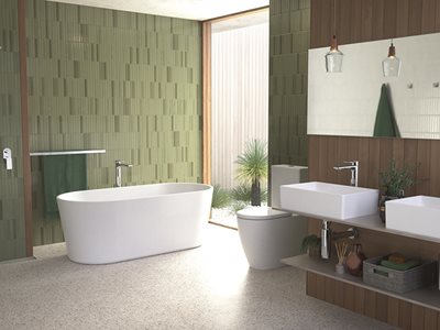 Urbane II Green Bathroom Interior
