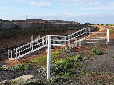 KOMBI modular aluminium stair systems allow access down the embankment on the Ballarat line project