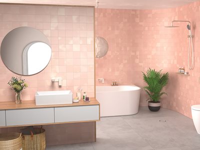 Urbane II Pink Bathroom Interior