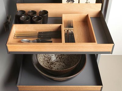 Nover Timber GNover Peka Smart Fittings And Accessoriesrey Drawer Organisers