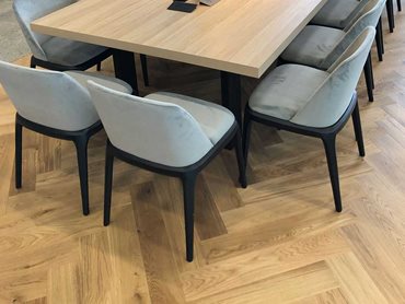 Aintree herringbone engineered timber flooring is from the Design from Havwoods range